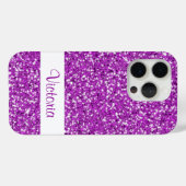 Coques Case-Mate iPhone Faux Purple Parties scintillant Motif ressemblant  (Verso (horizontal))