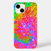 Coques Case-Mate iPhone Faux Rainbow Tie Dye Parties scintillant Motif (Verso)