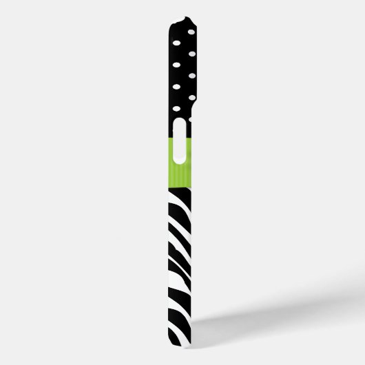 Coques Case-Mate iPhone Faux Ribbon Jewel Zebra Dot Motif Monogramme (Verso / Droite)