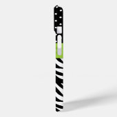 Coques Case-Mate iPhone Faux Ribbon Jewel Zebra Dot Motif Monogramme (Verso / Gauche)