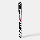 Coques Case-Mate iPhone Faux Ribbon Jewel Zebra Dot Motif Monogramme (Verso / Gauche)