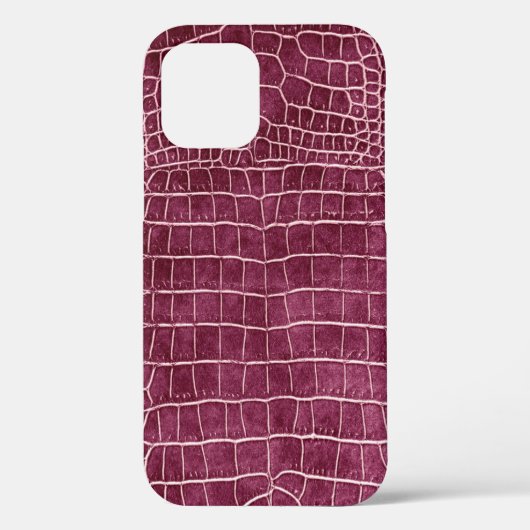 Coques Case-Mate iPhone Faux rose framboise Crocodile Cuir en cuir (Verso)