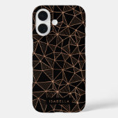 Coques Case-Mate iPhone Faux Rose Gold & Black Modern Géométrique (Verso)