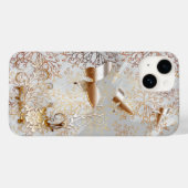 Coques Case-Mate iPhone Faux Rose Gold & Silver iPhone 14, à peine là (Verso (horizontal))