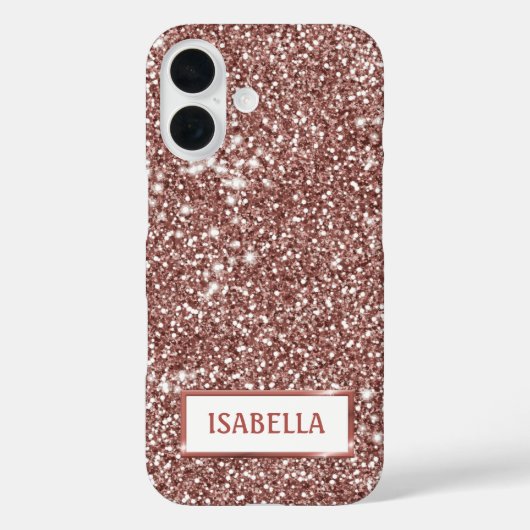 Coques Case-Mate iPhone Faux Rose Parties scintillant or Texture Look & Cu (Verso)