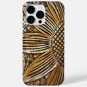 Coques Case-Mate iPhone Faux sculpté Texture en bois Tournesol sculpté (Verso)