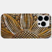 Coques Case-Mate iPhone Faux sculpté Texture en bois Tournesol sculpté (Verso (horizontal))