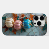 Coques Case-Mate iPhone Faux Stainverre Pastel Automne Citrouilles et Feui (Verso (horizontal))
