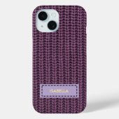 Coques Case-Mate iPhone Faux Sweater Knit Custom Name Phone Cover (Verso)