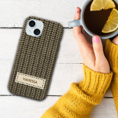 Coques Case-Mate iPhone Faux Sweater Knit Custom Name Phone Cover