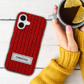 Coques Case-Mate iPhone Faux Sweater Knit Custom Name Phone Cover