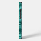 Coques Case-Mate iPhone Faux Turquoise Foil Stripe Waves Monogramme (Verso / Gauche)