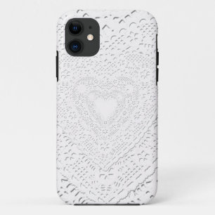Coques Pour iPhone Faux White Lace Fabric Arrière - plan