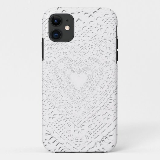 Coques Case-Mate iPhone Faux White Lace Fabric Arrière - plan (Dos)