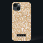 Etui iPhone 13 Faux Wood | Motif Feuille personnalisé iPad Mini C<br><div class="desc">Mini coque iPad personnalisable avec motif feuille blanc sur un arrière - plan en faux bois. Autres motifs et disponibles.</div>