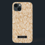 Etui iPhone 13 Faux Wood | Motif Feuille personnalisé iPad Mini C<br><div class="desc">Mini coque iPad personnalisable avec motif feuille blanc sur un arrière - plan en faux bois. Autres motifs et disponibles.</div>