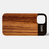 Coques Case-Mate iPhone Faux Zebra Wood Grain Personnalisé (Verso (horizontal))