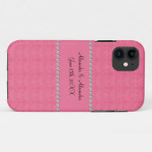 Coques Case-Mate iPhone Faveurs de mariage en diamant rose (Dos (Horizontal))