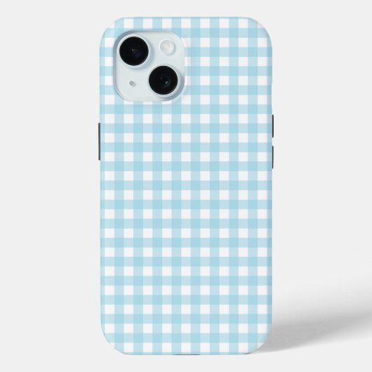Coques Case-Mate iPhone Faye et Lauren Gingham Bleu Clair (Verso)