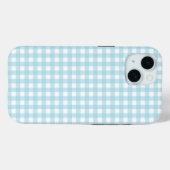 Coques Case-Mate iPhone Faye et Lauren Gingham Bleu Clair (Verso (horizontal))