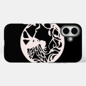 Coques Case-Mate iPhone Fée blanche sur Arrière - plan noir (Verso (horizontal))
