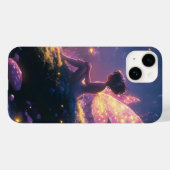 Coques Case-Mate iPhone Fée enchantée assise dans une forêt magique (Verso (horizontal))