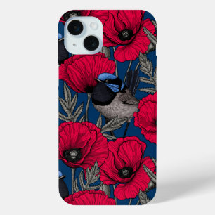 Coque iPhone 15 Mini Fée et pavots