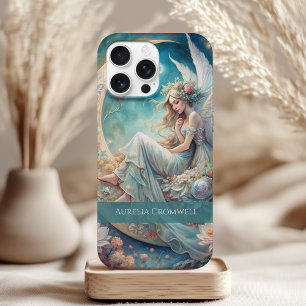 Coque Pour iPhone 15 Fée lune personnalisée Nom - Imaginaire Art célest