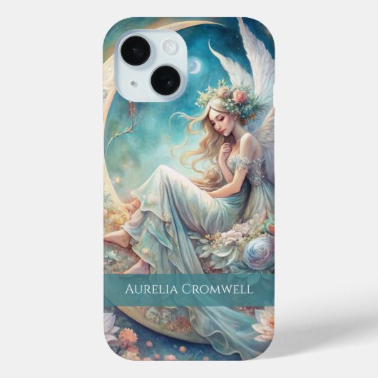 Coques Case-Mate iPhone Fée lune personnalisée Nom - Imaginaire Art célest (Verso)