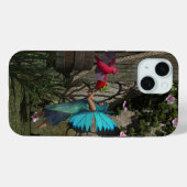 Coques Case-Mate iPhone Fée mignonne nourrissant un oiseau (Verso (horizontal))