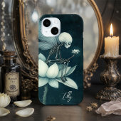 Coques Case-Mate iPhone Fée squelette sur fleur de lotus au clair de lune