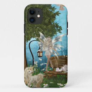 Coque iPhone 11 Féerie d'Imaginaire à Unicorn Garden