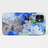 Coques Case-Mate iPhone Féerie papillon en fleurs bleues (Dos (Horizontal))