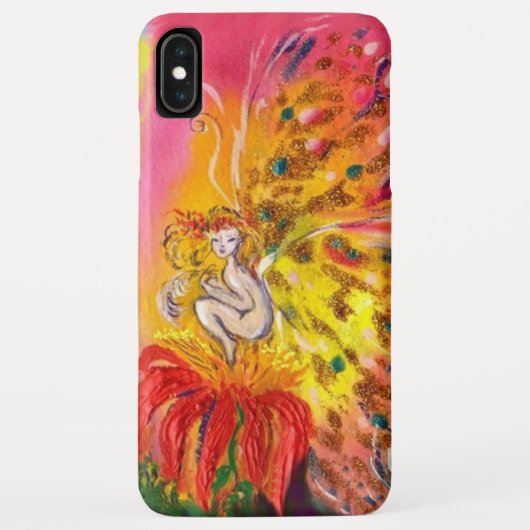 Coques Case-Mate iPhone FÉES DE L'AUBE / Fée des fleurs,Jaune Rose (Dos)