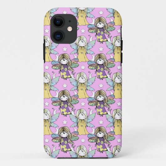 Coques Case-Mate iPhone Fées mignonnes et étoiles et lunes Motif (Dos)