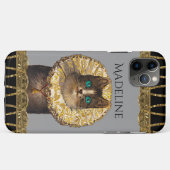 Coques Case-Mate iPhone Felicette Bleu Chic French Kitty Monogramme (Dos (Horizontal))