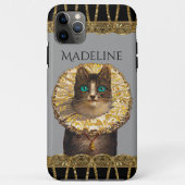Coques Case-Mate iPhone Felicette Bleu Chic French Kitty Monogramme (Dos)