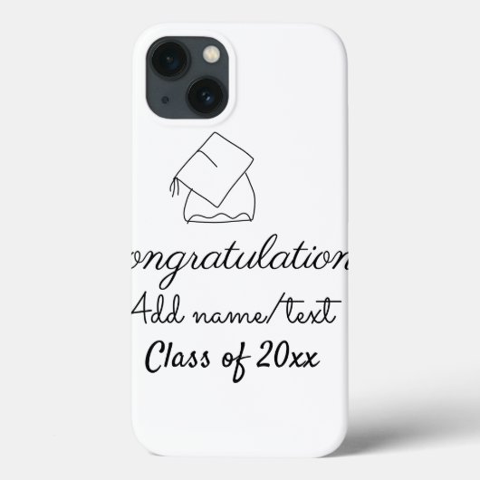 Coques Case-Mate iPhone Félicitations diplômé ajouter nom texte année clas (Verso)