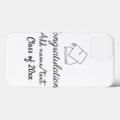 Coques Case-Mate iPhone Félicitations diplômé ajouter nom texte année clas (Verso (horizontal))