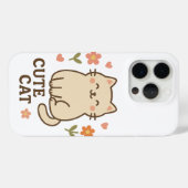 Coques Case-Mate iPhone Félin en fleurs (Verso (horizontal))