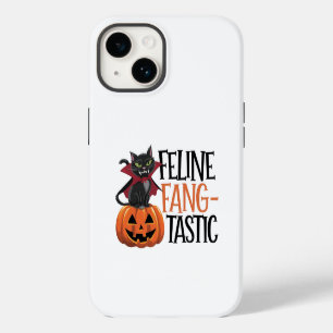 Coque Pour iPhone 14 Feline Fang-tastic Halloween Conception de chat Va
