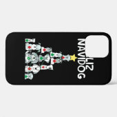 Coques Case-Mate iPhone Feliz Navidog T-shirt Chien de Noël, drôle mignon  (Verso (horizontal))