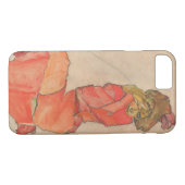 Coques Case-Mate iPhone Femelle à genoux d'Egon Schiele dans la robe de (Dos (Horizontal))
