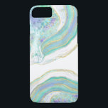 Case-Mate iPhone Case Feminine Pastel Agate Motif<br><div class="desc">Une belle motif de pastel aux tons d'aqua,  violet,  bleu et or sur un arrière - plan blanc apporte une touche design à votre téléphone. Ce coque est disponible pour s'adapter à une variété de modèles de boîtier téléphonique.</div>