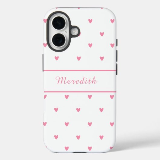 Coques Case-Mate iPhone Feminine Pink Heart Personalized  (Verso)