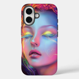 Coques iPhone 16 Femme Alien aux cheveux cosmiques