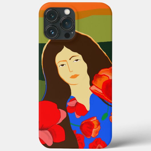 Coques Case-Mate iPhone Femme aux cheveux longs marchant dans le champ de (Verso)