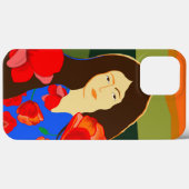 Coques Case-Mate iPhone Femme aux cheveux longs marchant dans le champ de (Verso (horizontal))