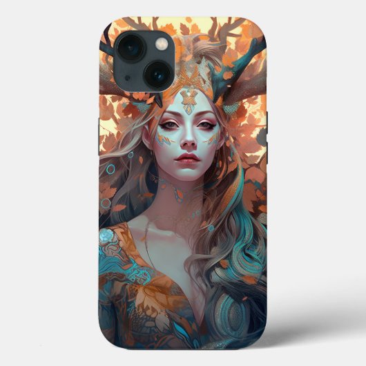 Coques Case-Mate iPhone Femme Avec Antlers Imaginaire Art (Verso)