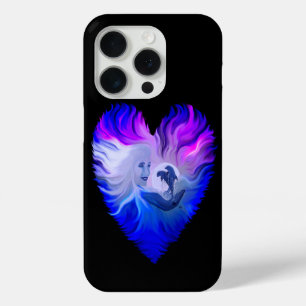 Coque iPhone 15 Pro Femme avec dauphins au clair de lune